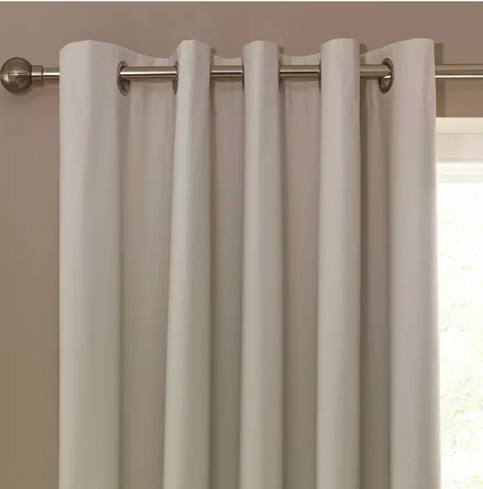Habitat Blackout Plain Eyelet Curtains - Cream - 168x229cm