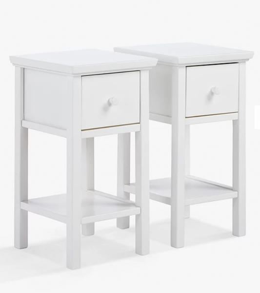 JOHN LEWIS AND PARTNERS WILTON 2 X BEDSIDES 1 DRAWER COMPACT WHITE #4