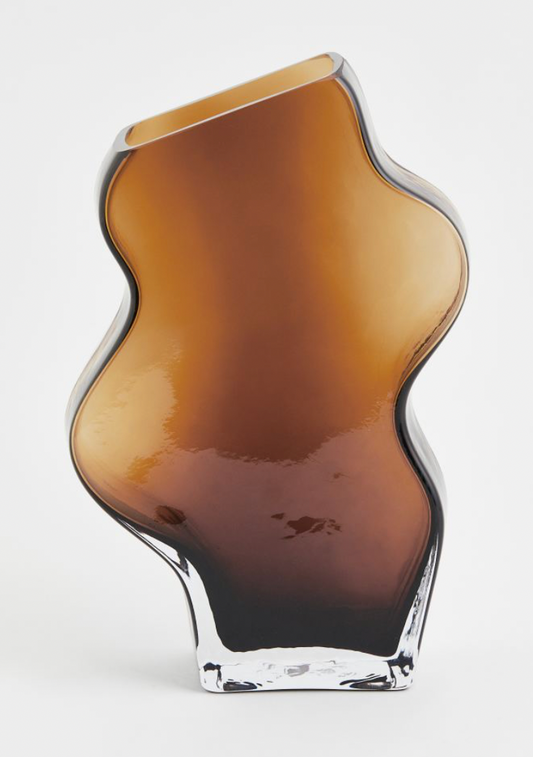Wavy glass vase
