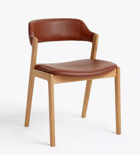 John Lewis Santino Dining Chair - Light Oak and Ranch Brown, 78x56.5x60cm