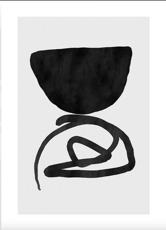 Black Abstract Shapes No2 Poster