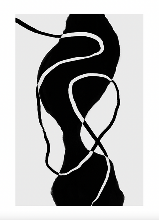 Black Abstract Shapes No1 Poster