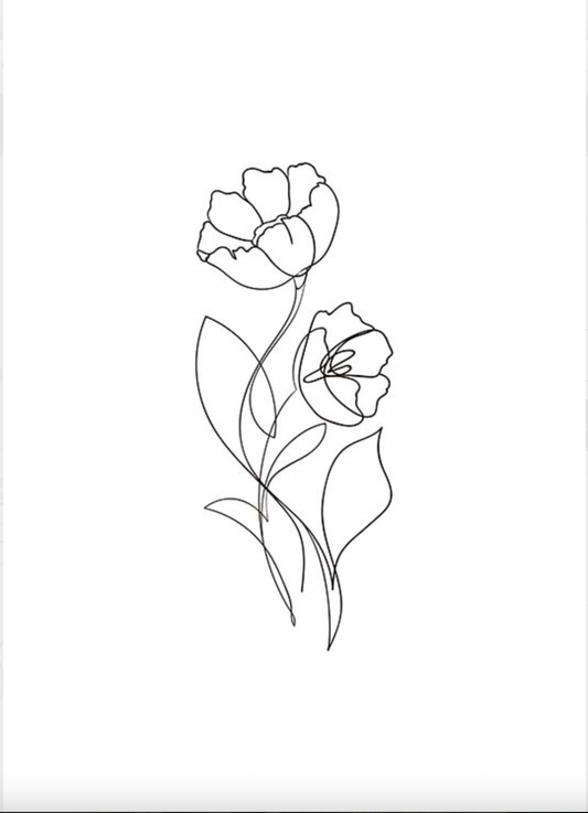 Flower Lines No1 Poster