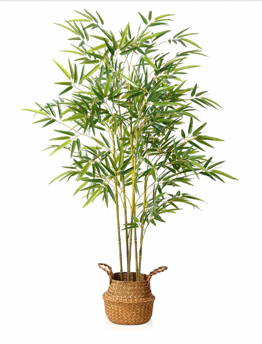 Kazeila Artificial Bamboo Plants Trees Outdoor 140cm Fake Plant Decorative Artificial Plants Indoor Outdoor Home Office Garden