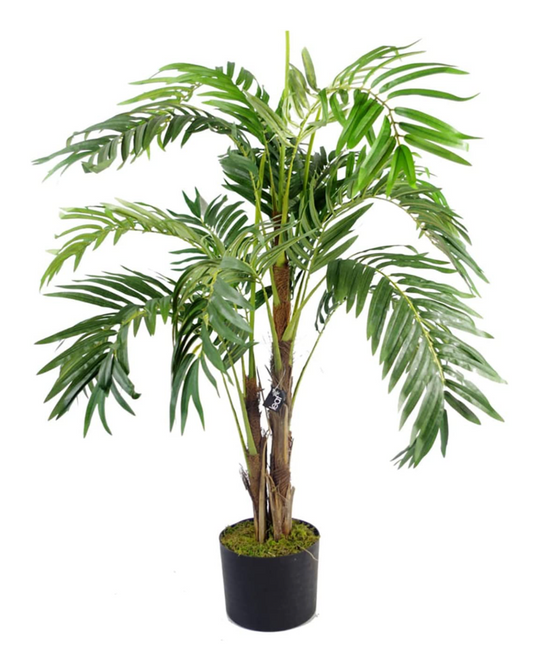 Leaf Tropical Artificial Dracaena Palm Plant, Green Natural, 120cm