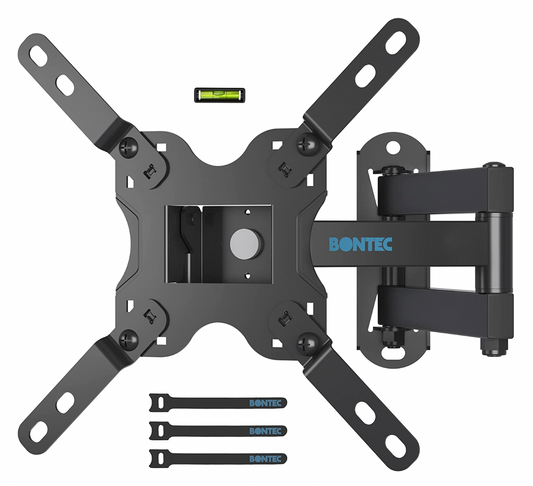 BONTEC TV Wall Bracket for Most 13-43 Inch LED LCD TVs, Tilt, Swivel & 360°Rotation Monitor Wall mount with Max VESA 200x200mm, up to 20kgs