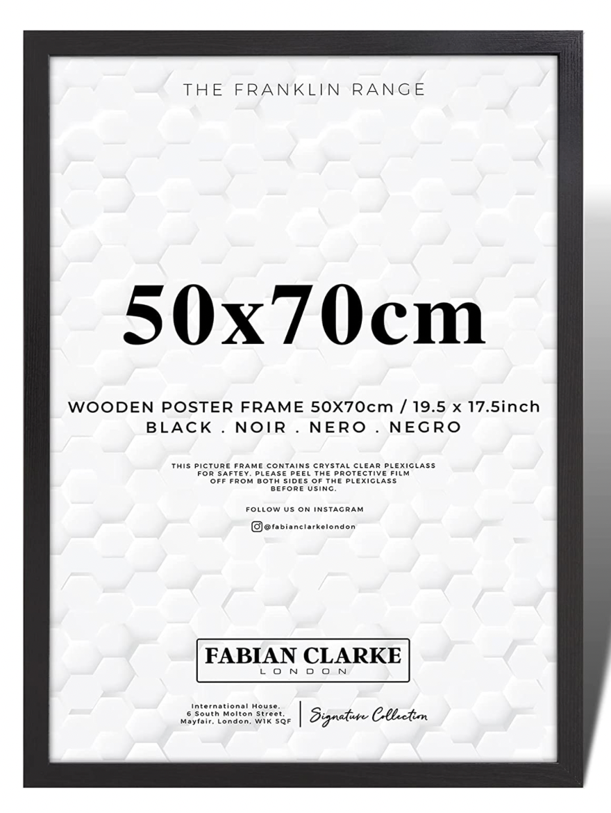 Fabian Clarke London¬Æ Large Black Picture Frame 50x70 Photo Frame 50x70cm for Wall Poster from The Franklin Range