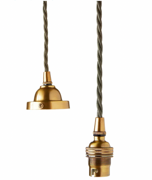 Classic pendant light kit in antiqued brass