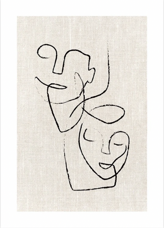 Texture Line Faces Poster 