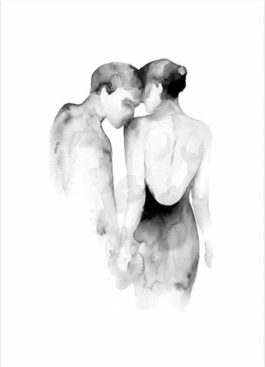 Watercolor Couple Poster 
