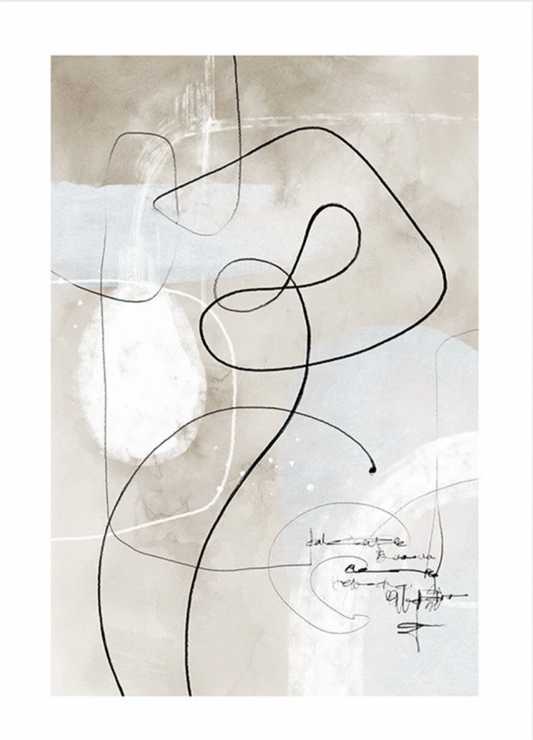 Soft Abstract Lines No1 Poster 50x70cm