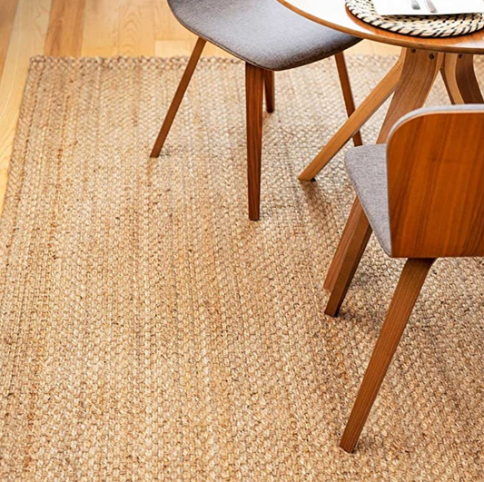 Sustainable Sisal Non Shed Natural Straw Texture Woven Jute Rug Nautical Countryside Theme Living Room Kitchen Hallway Dining Room Rug 80x150cm