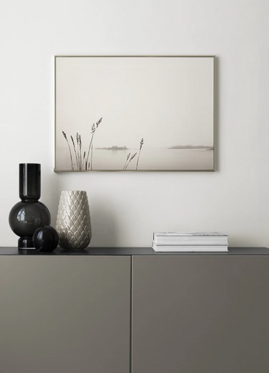 Reed by Foggy Lake Poster 