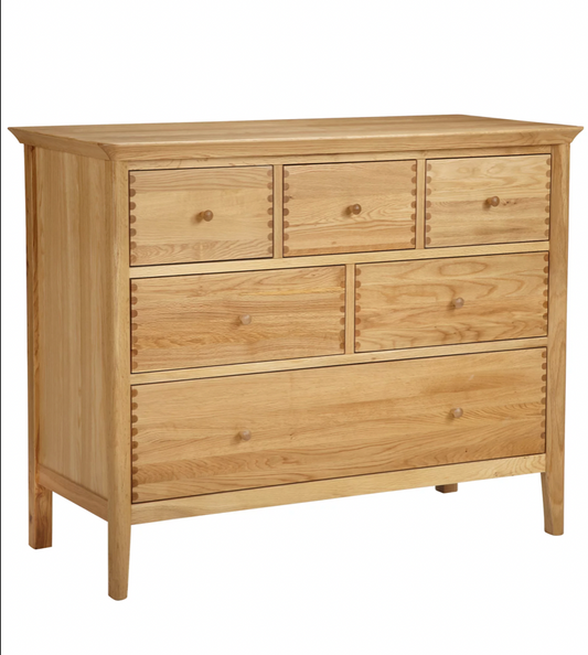 John Lewis Essence 6 Drawer Chest, Oak, 87.4x110x50cm