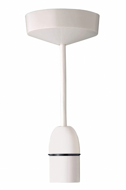 Ceiling Pendant Light Fitting White Transparent 6”(150mm) 6A Plastic Light Bulb Holder Ceiling Rose for Kitchen Island Living Room Bedroom Dinning Room Lightings, 21.7x15.8x5.1cm