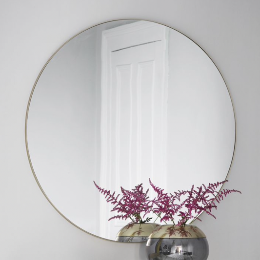 Hayle Round Mirror Black