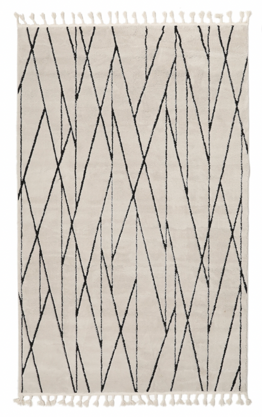 Kenitra - Cream / Black 240cm x 340cm