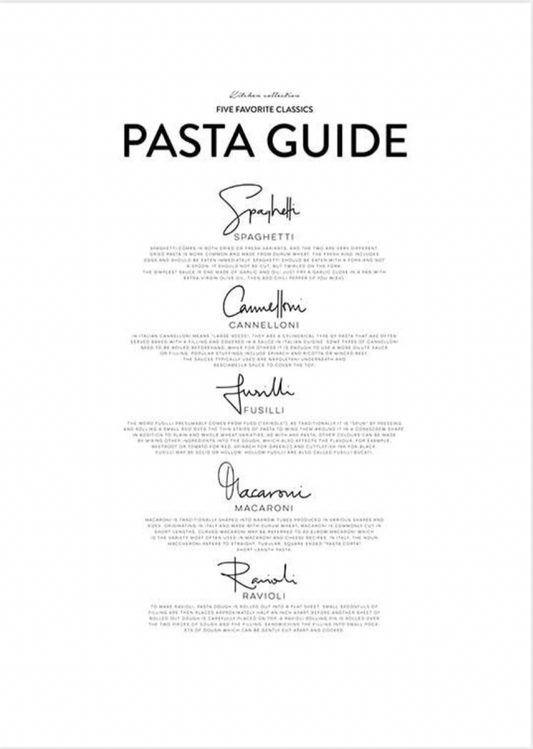 Five Pasta Classics Poster 