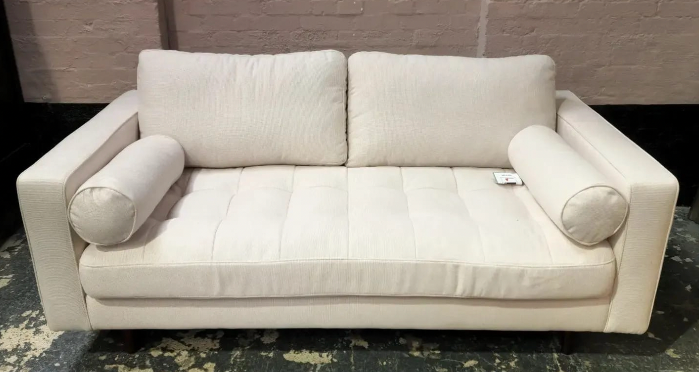 City Sofa, 2 Seater, Beige Weave - 185x100cm