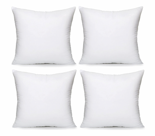 Luxury 18" x 18" (45cm x 45cm) Quality Machine Washable Hollowfibre Cushions Pads Inners Fillers- Pack of 4