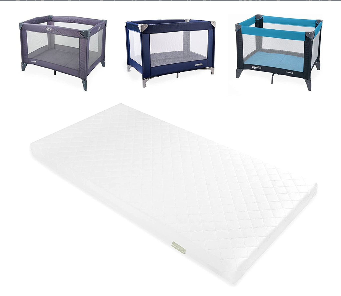 Mother Nurture Classic Foam Travel Cot Mattress, White