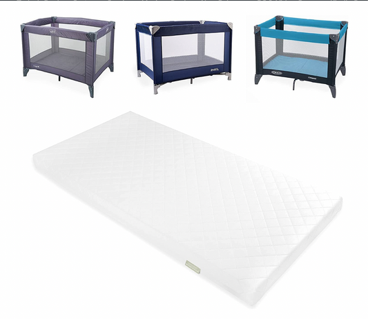 Mother Nurture Classic Foam Travel Cot Mattress, White