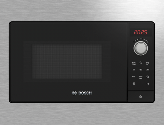 Refurbished Bosch Series 2 BFL523MS3B Built In 20L 800W Solo Microwave Oven Black With Steel Trim