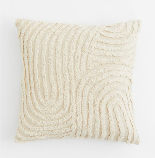 Cotton Cushion Cover, Light beige/Patterned 50X50cm