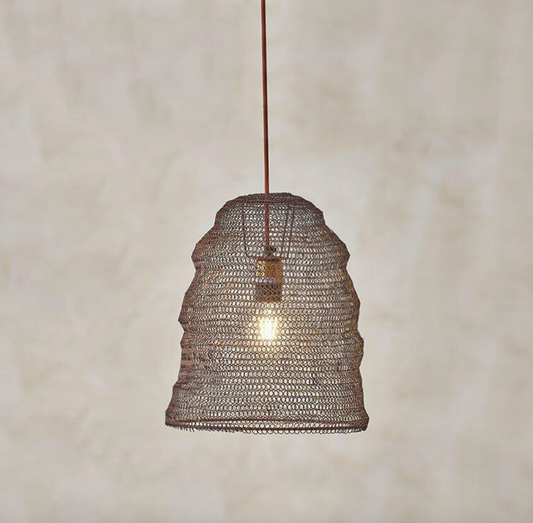 Jatani Rust Wire Lampshade - Small Oval