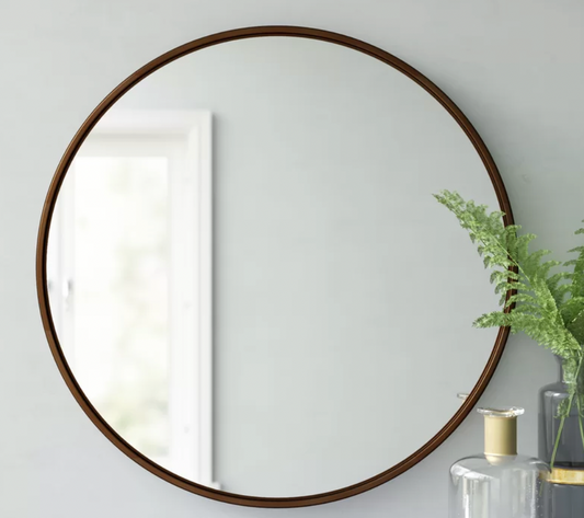 Christensen Round Metal Framed Wall Mounted Accent Mirror