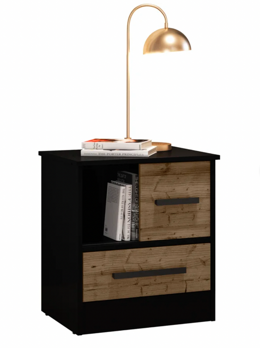 Raasch 2 Drawer Bedside Table, 55x50x40cm