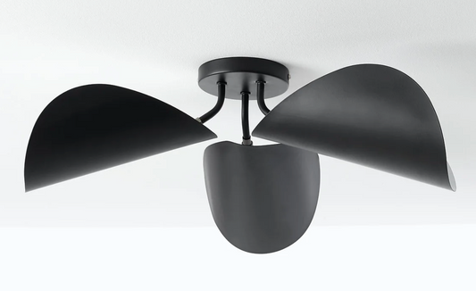 Funambule Contemporary Metal Ceiling Light - Black, 56.5x21cm