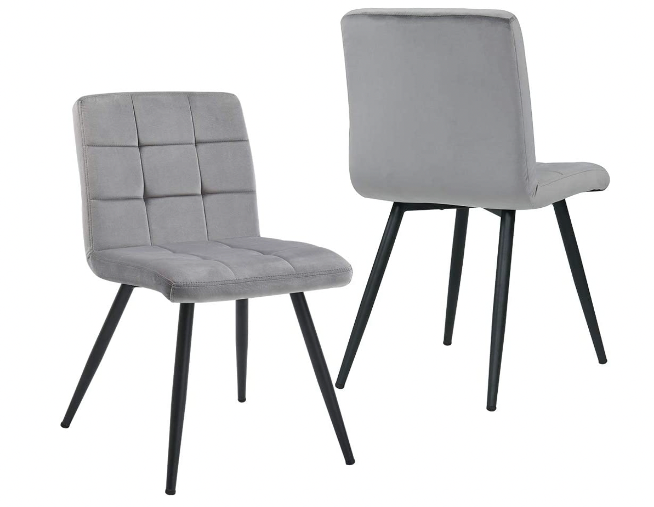 Cubana Velvet Upholstered Kitchen Dining Chair - (Grey, Velvet), 54.5D x 43.5W x 81.5H
