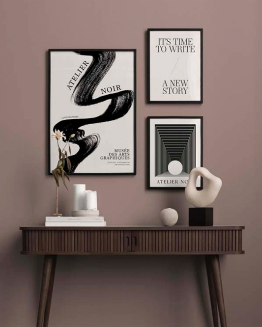 Black Brush Stroke Trio Poster Pack 