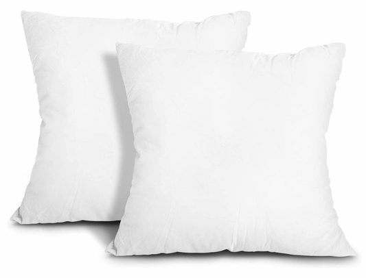 HOUSE OF THREADS White Cushion Inserts (Pack of 2) – Hypoallergenic Virgin Hollow Fiber Cushion Pads - Premium White Cushion Inners 20" x 20" (50cm x 50cm)