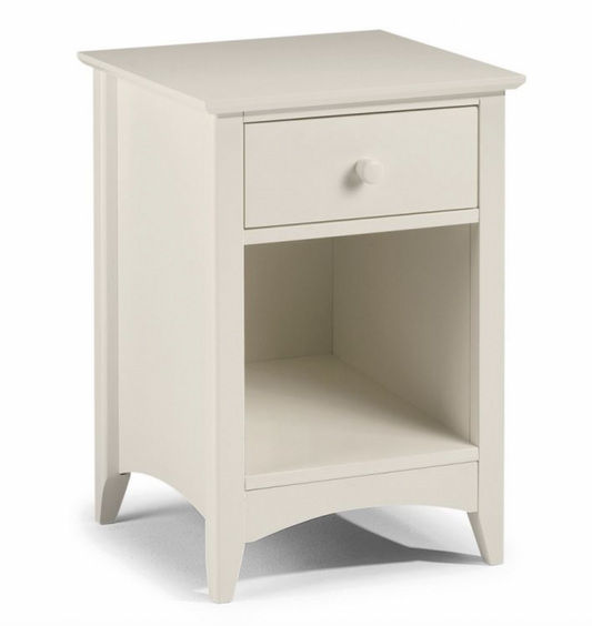 Cameo 1 Drawer Bedside - Stone White