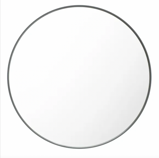 Apartment Round Wall Mirror, 100cm, Grey