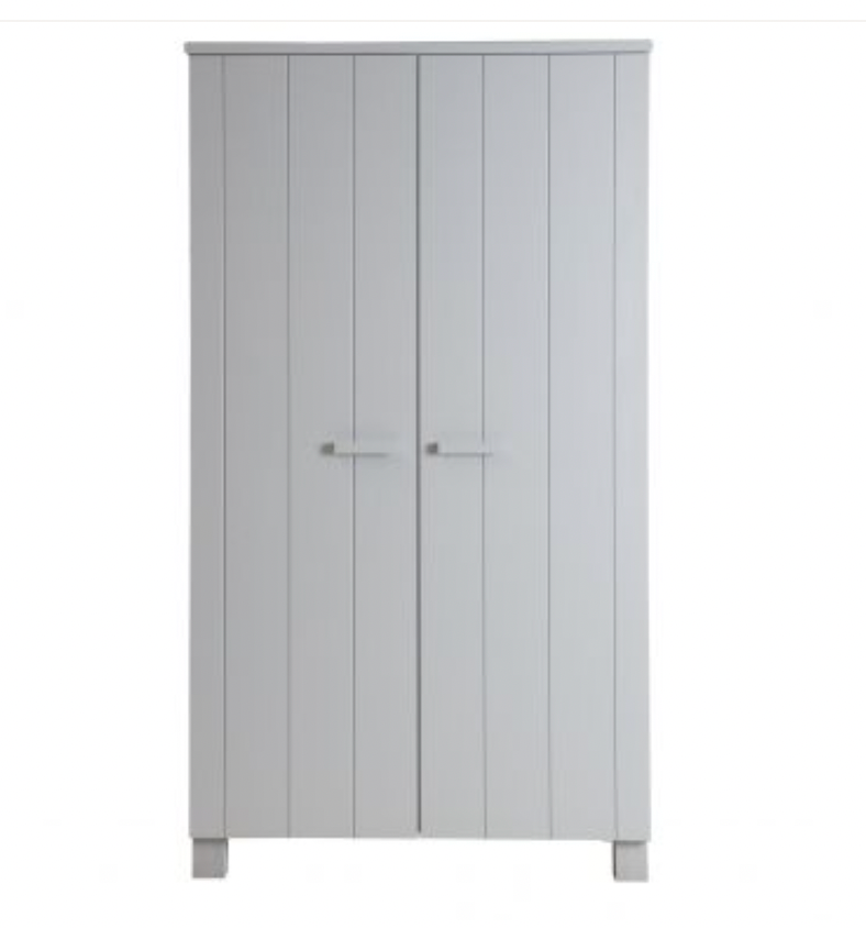 DENNIS WARDROBE PINE CONCRETE GREY BRUSHED [FSC], 202x111x55cm