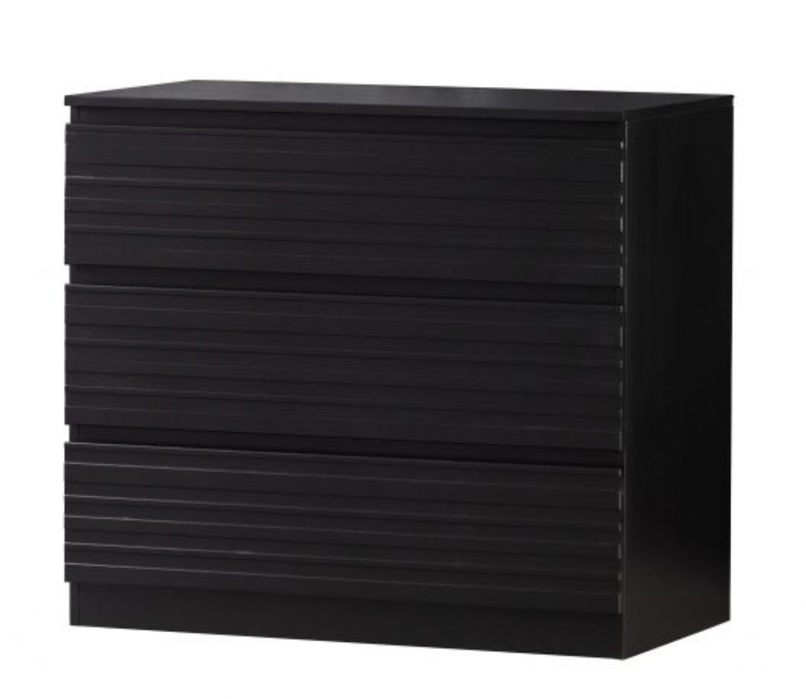 JENTE CABINET WITH 3 DRAWERS PINE DEEP BLACK[FSC], 75x83x46cm