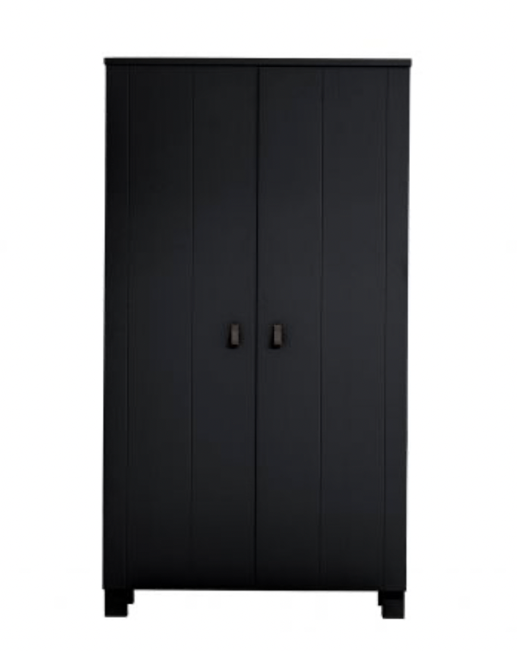 Ties Wardrobe Pine Black [FSC], 202x111x55cm