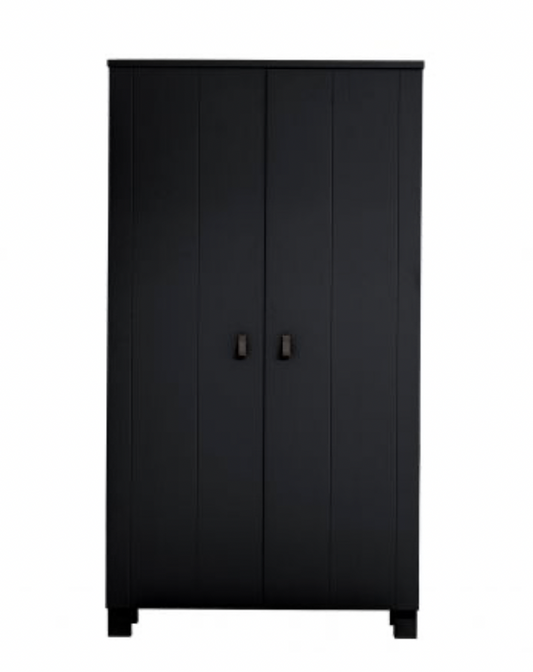 Ties Wardrobe Pine Black [FSC], 202x111x55cm