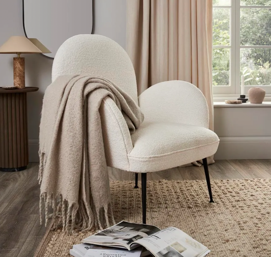Mohair Style Sofa Throw 1.5m x 2m - Natural