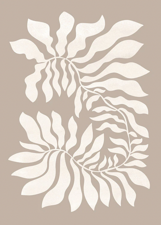 Beige Graphic Plant Poster 