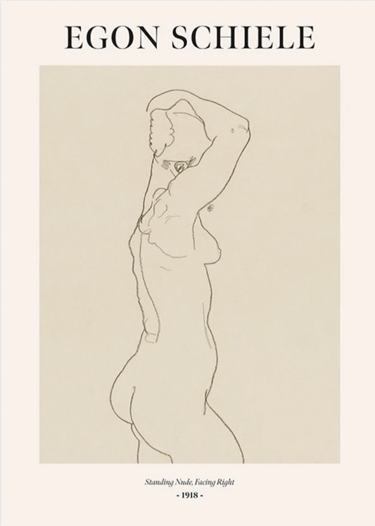 Egon Schiele - Standing Nude, Facing Right Poster 
