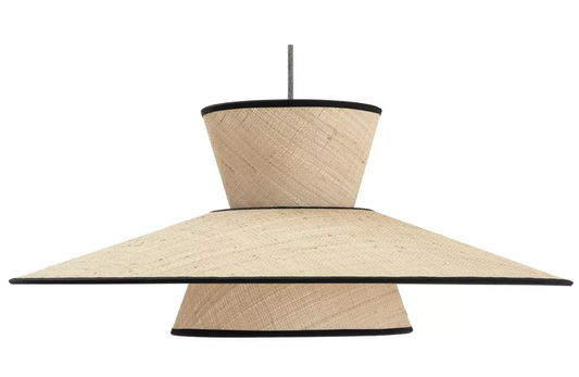 Habitat Otto 2 Tier Pendant Shade - Natural, 28x70cm