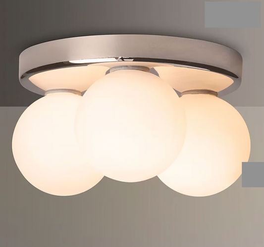 John Lewis Harlow Semi Flush Bathroom Ceiling Light, Chrome, 13x21cm