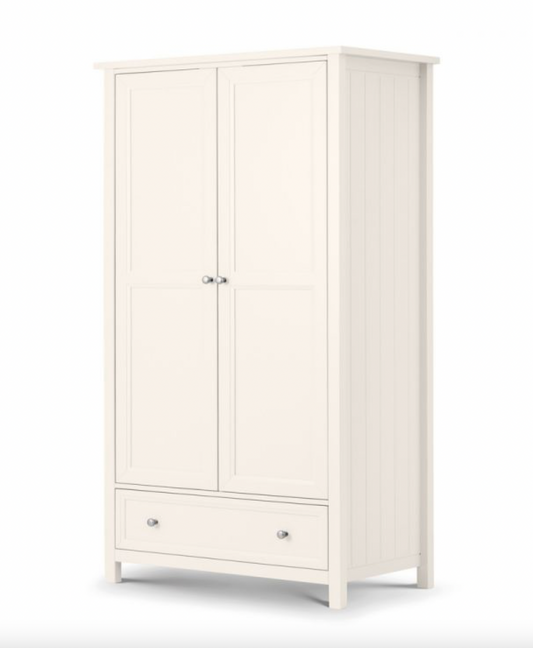 Maine 2 Door Combination Wardrobe - Surf White, 55x97x190cm