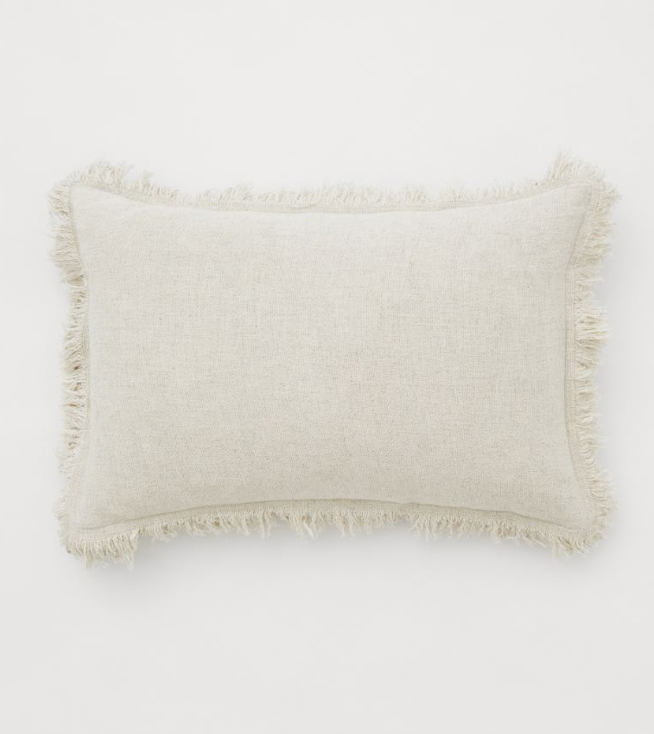 Linen-blend cushion cover