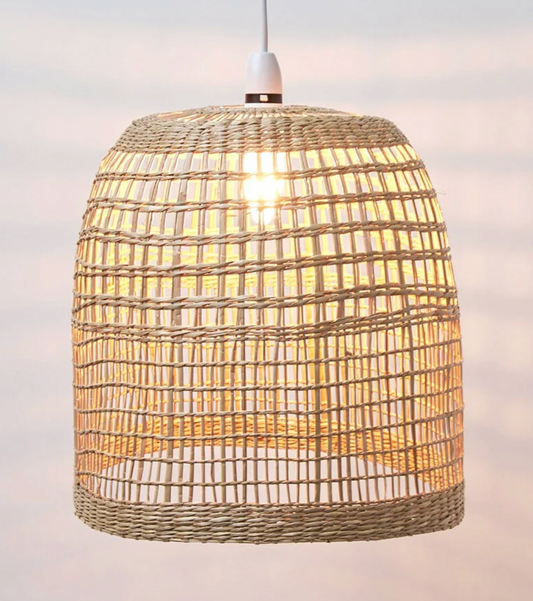 NATURAL SEAGRASS WOVEN PENDANT LAMP SHADE