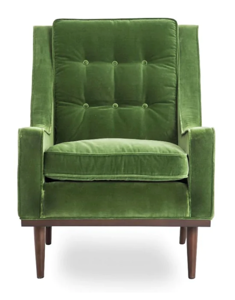 Scott Armchair Chair Green Velvet, 47x63x70cm